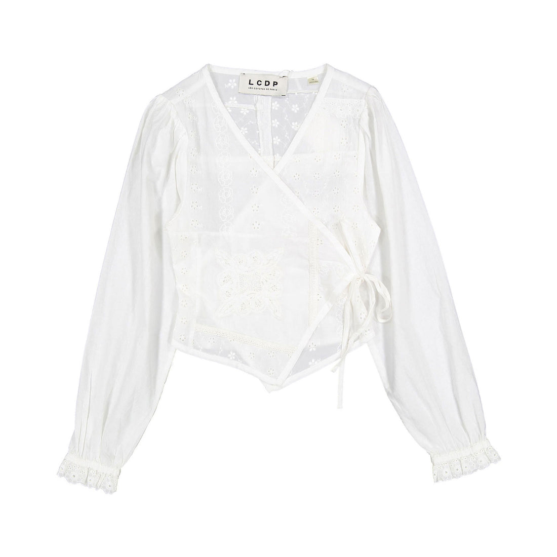 Les Coyotes De Paris Off White Romantic Wrap Top