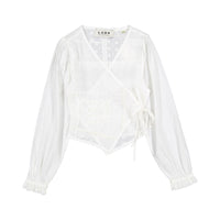 Les Coyotes De Paris Off White Romantic Wrap Top