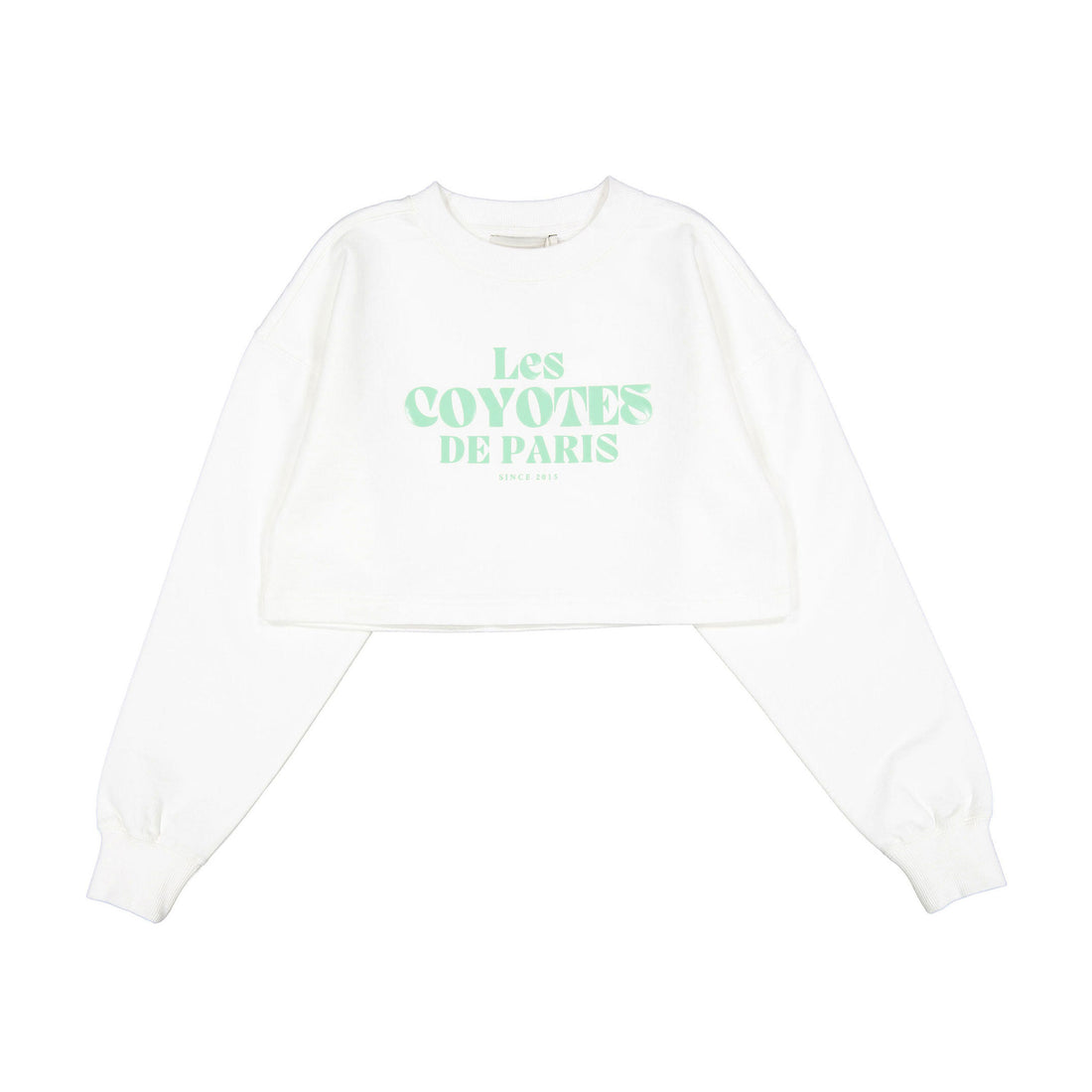Les Coyotes De Paris Off White Cropped Artwork Sweatshirt