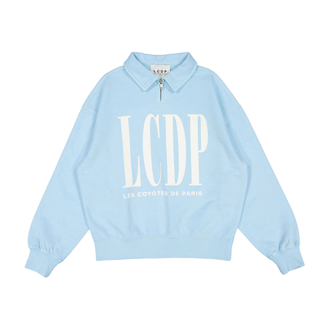 Les Coyotes De Paris Washed Sea Oversized Half Zip Sweatshirt