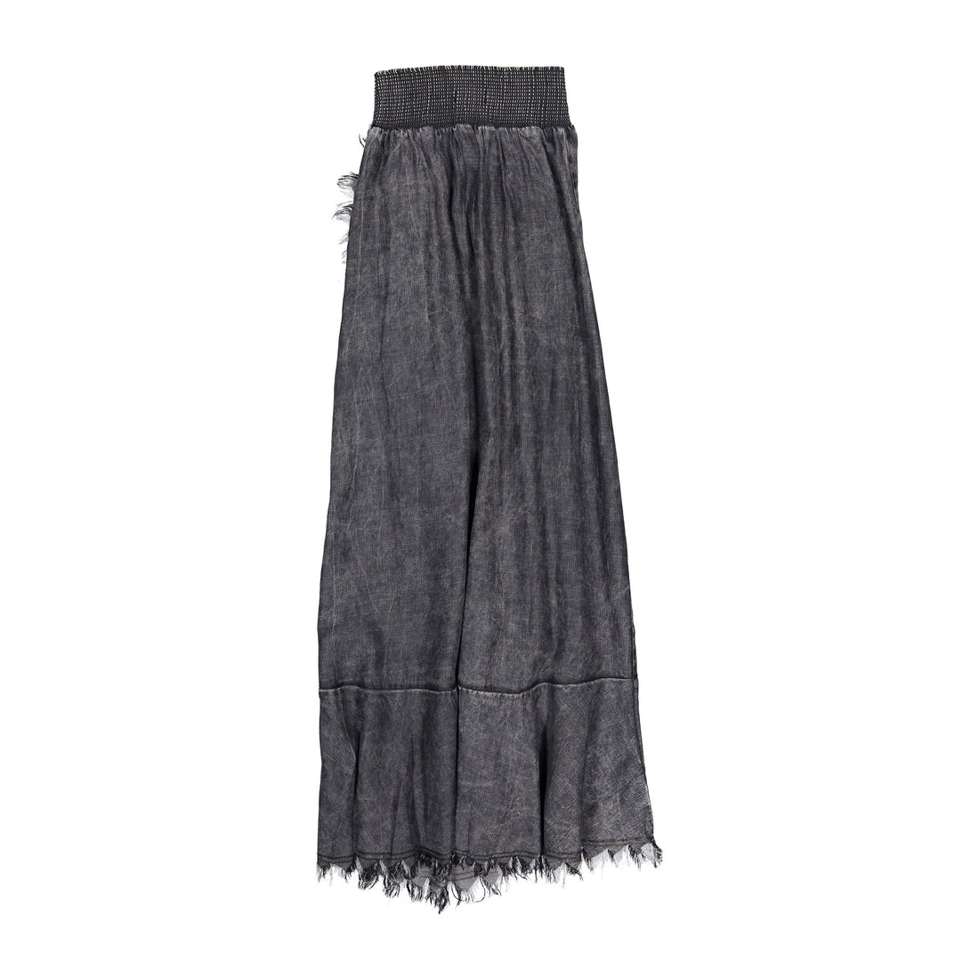 ROWE Black Denim Fringes Skirt
