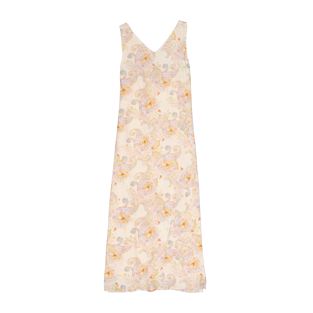 ROWE Beige PaisleyKnit Overlay Linen Slip Dress – Ladida