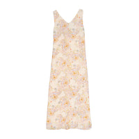 ROWE Beige PaisleyKnit Overlay Linen Slip Dress