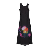 ROWE Black Flower Detail Wrap Overlay Dress