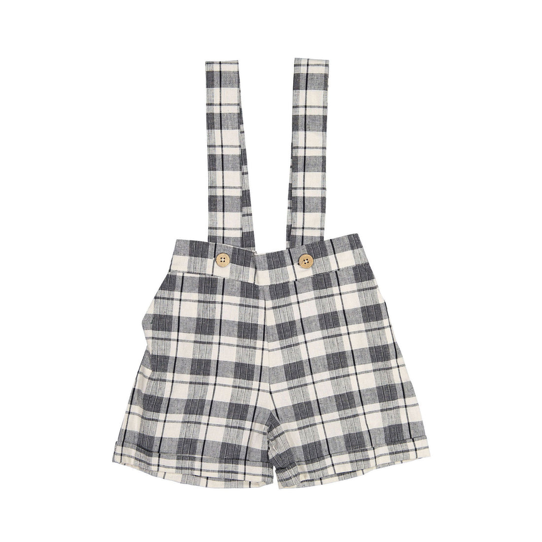 Pernille Ivory/Grey Plaid Suspender Shorts
