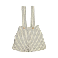Pernille Grey/Pale Yellow Stripe Suspender Shorts