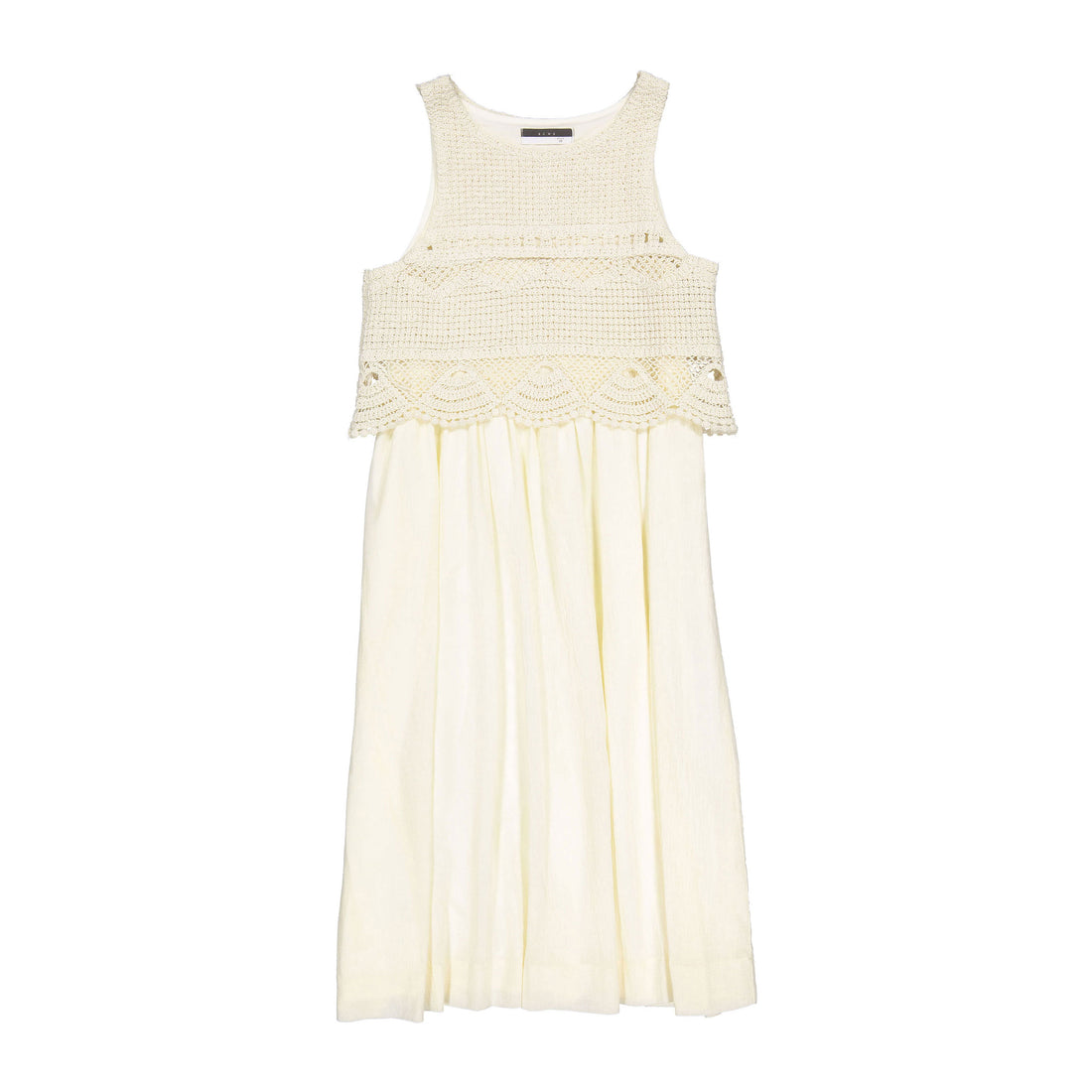 ROWE Cream Crochet Overlay Linen Dress