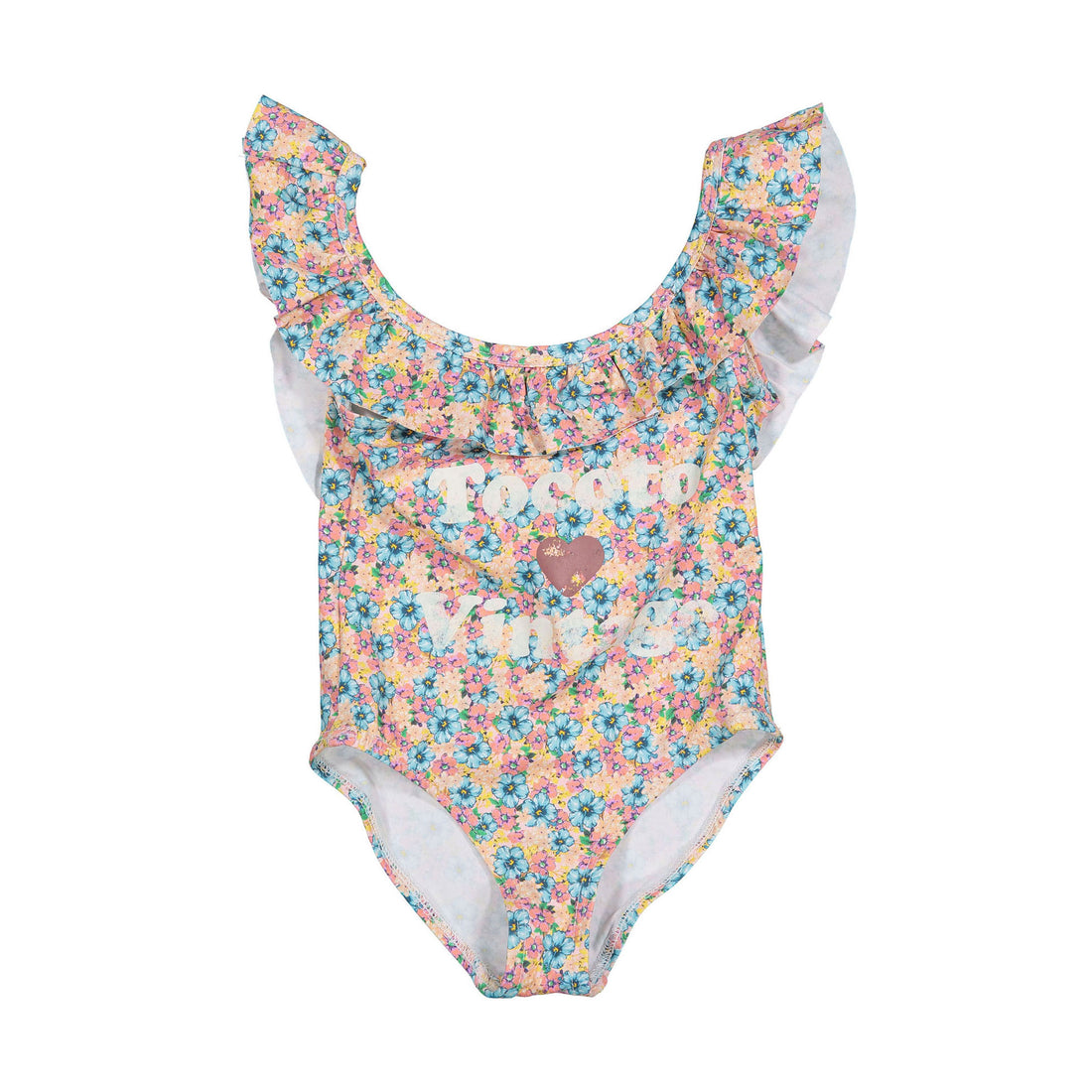 Tocoto Vintage Pink Floral Printed Baby Swimsuit