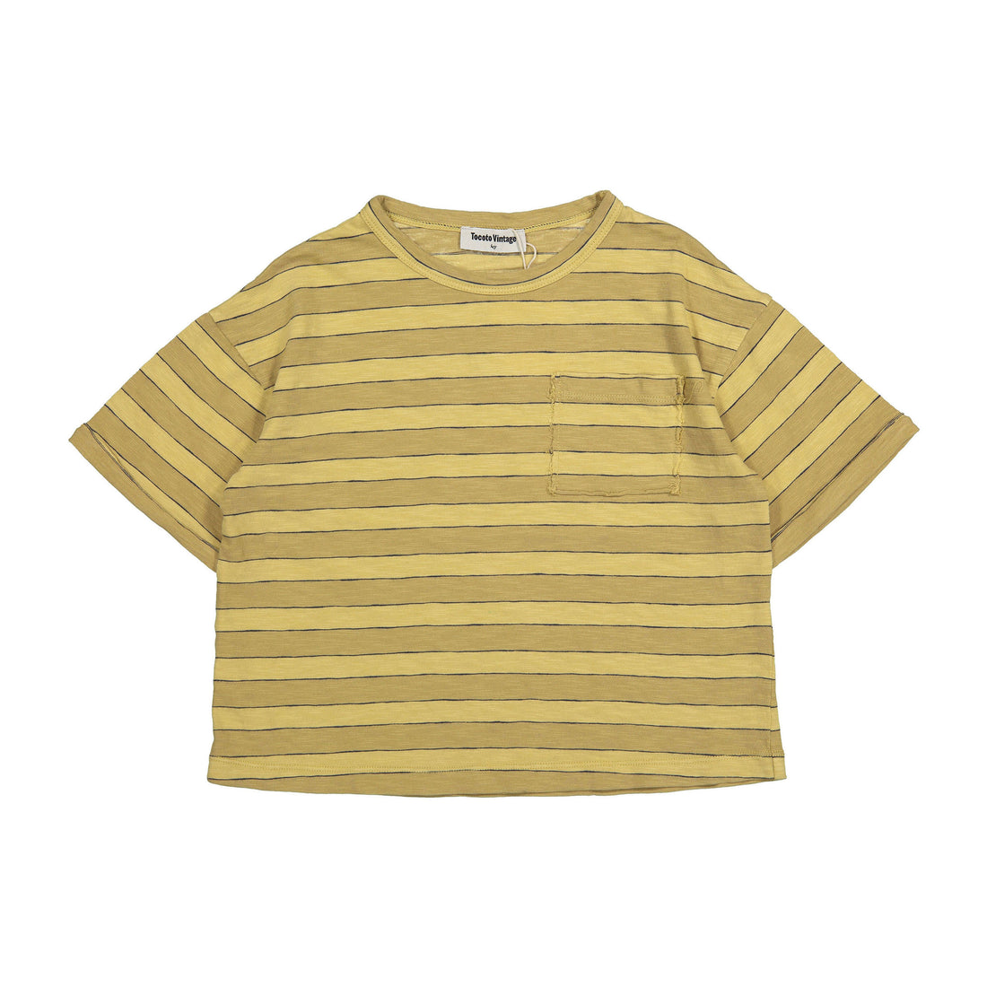 Tocoto Vintage Yellow Striped Oversized Tee