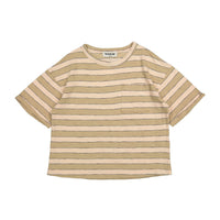 Tocoto Vintage Brown Striped Oversized Tee