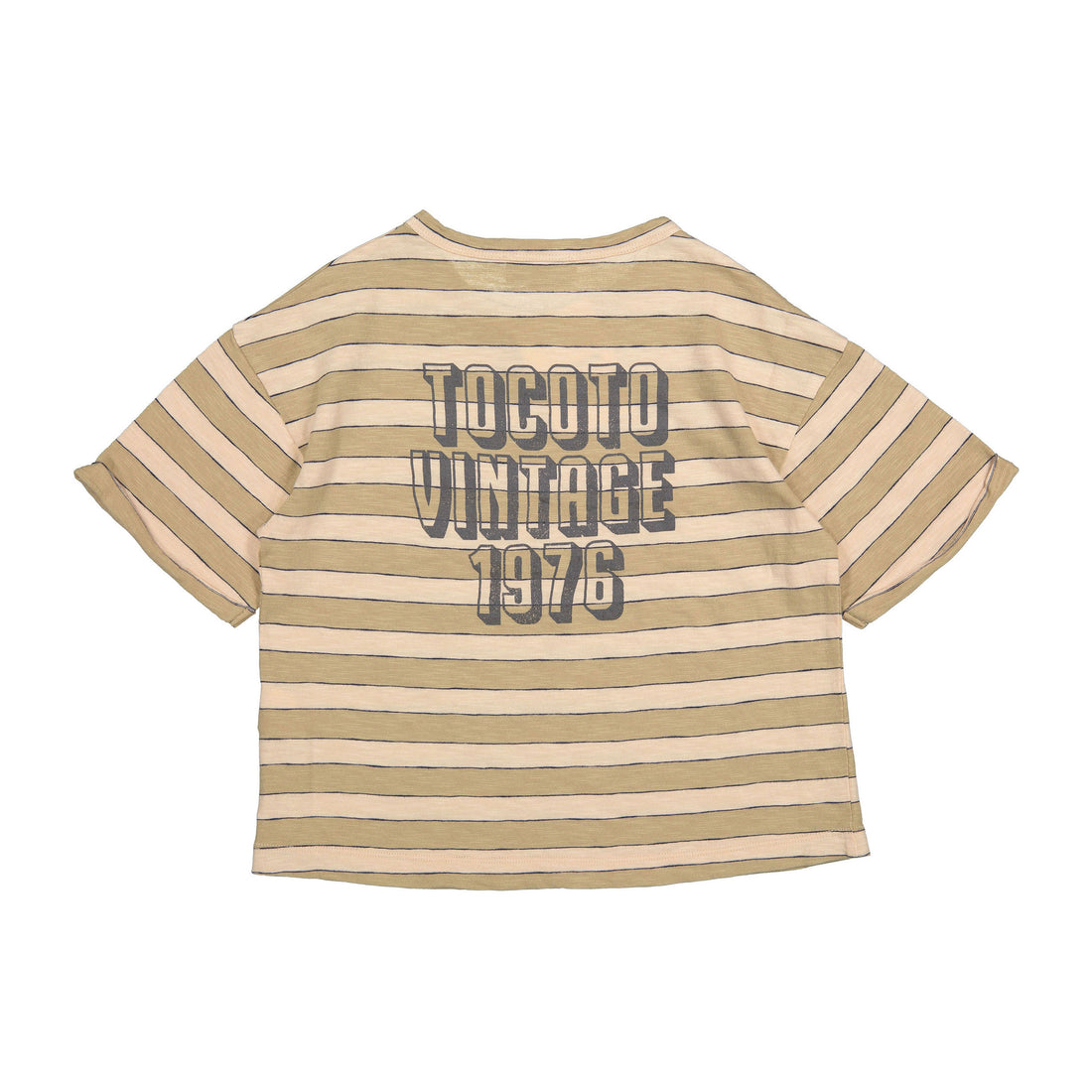 Tocoto Vintage Brown Striped Oversized Tee