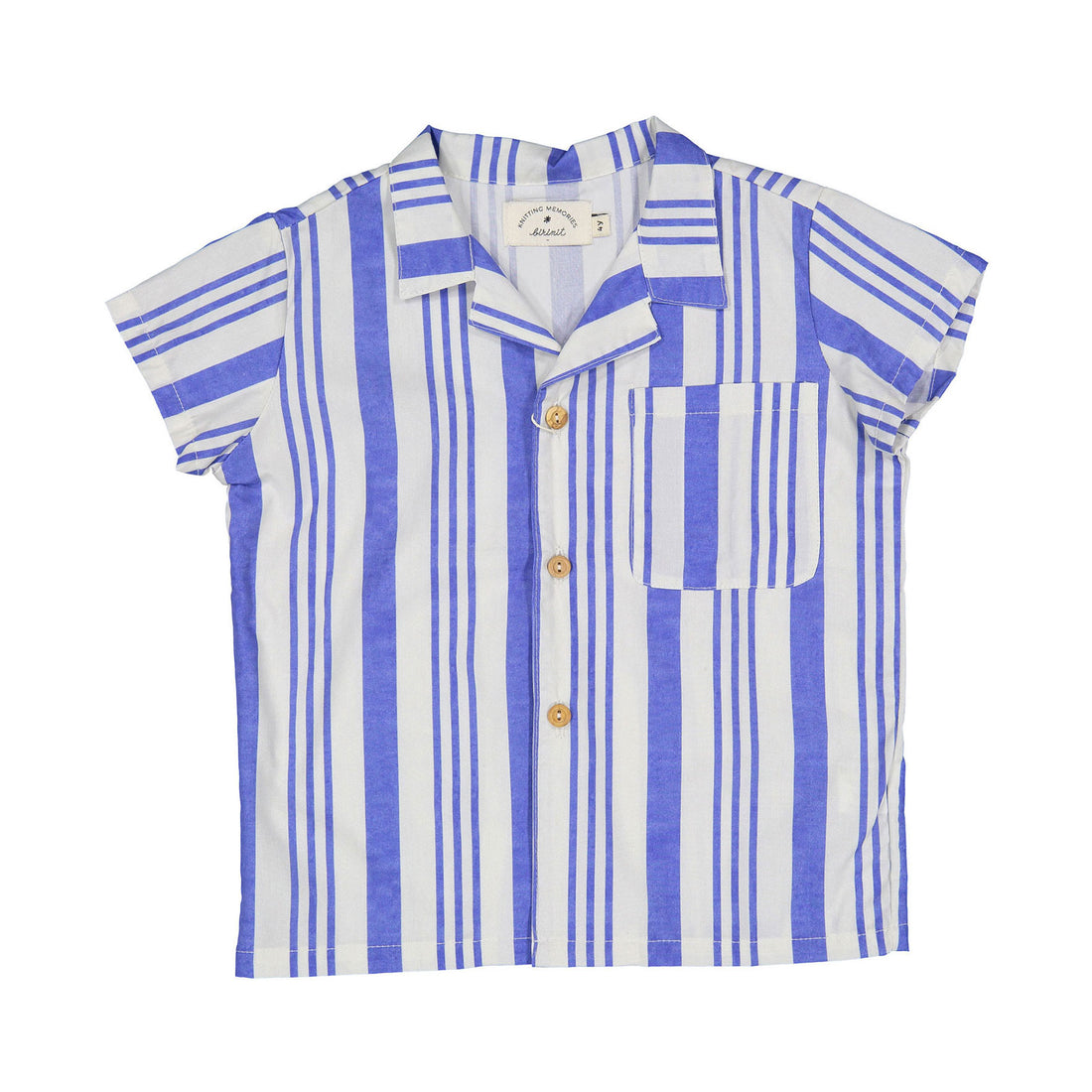 Birinit Deep Blue Stripe Lapel Shirt