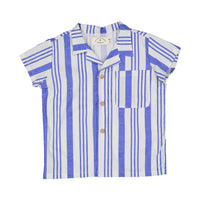 Birinit Deep Blue Stripe Lapel Shirt