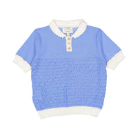 Birinit Blue Short Sleeve Biri Sweater