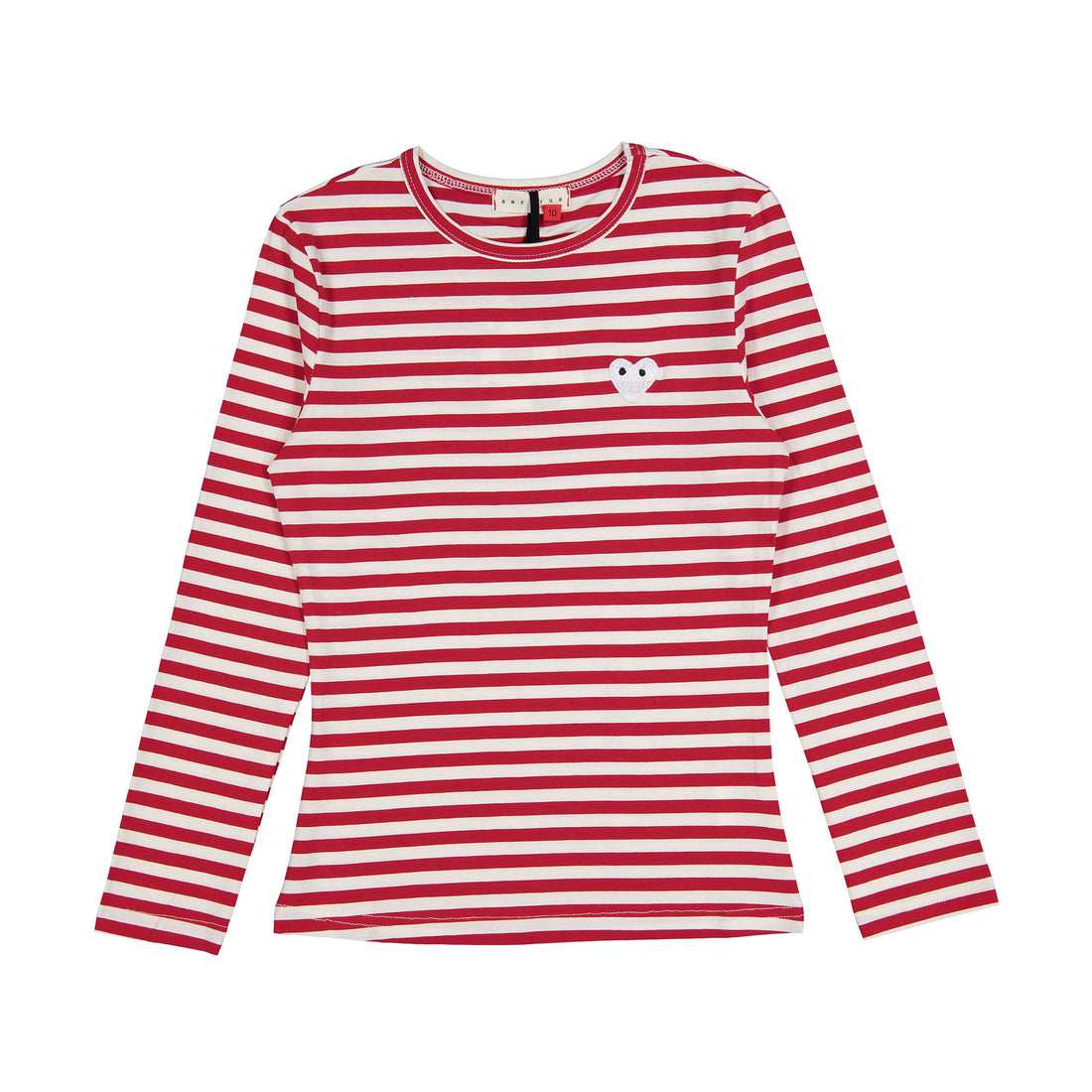 Zero + Us Red And White Stripe Heart Tee