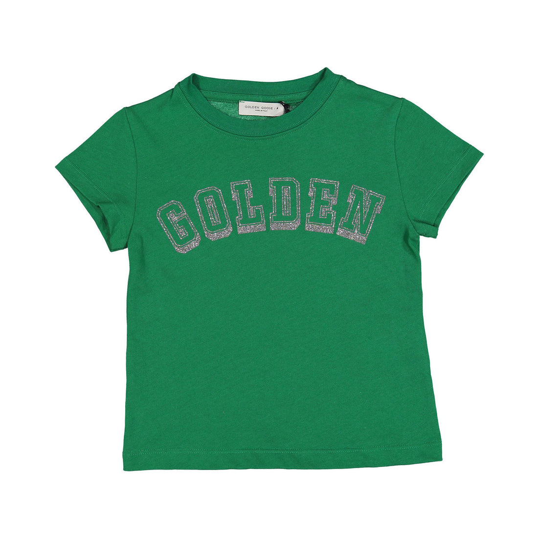 Golden Goose Green Jacket/Gold Glitter Printed Tees