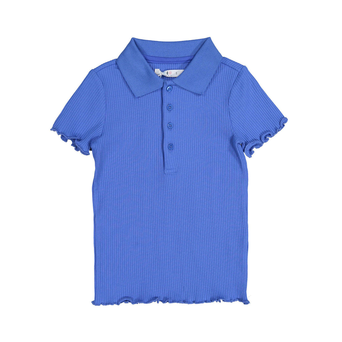 Coco Blanc Cobalt Blue Ribbed Short Sleeve Ribbed Polo