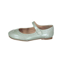 Papanatas Mint Metalic Wingtip Mary Janes