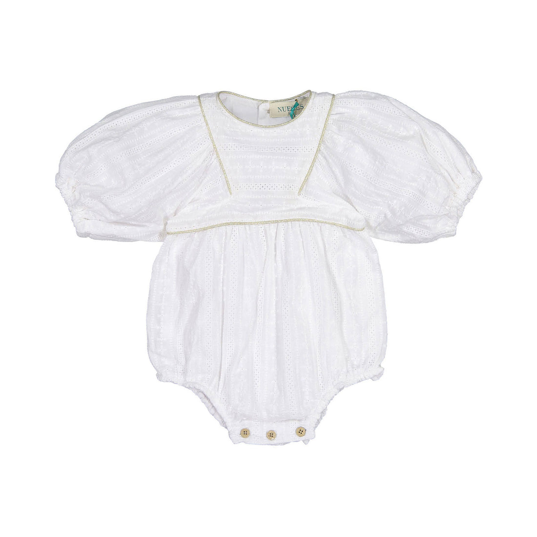 Nueces White Embroidered Voile Sun Romper