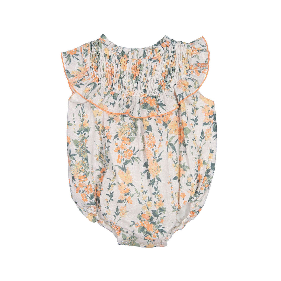 Nueces Coral Flowers Charm Romper