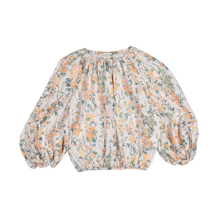 Nueces Coral Flower Tropical Puffed Top
