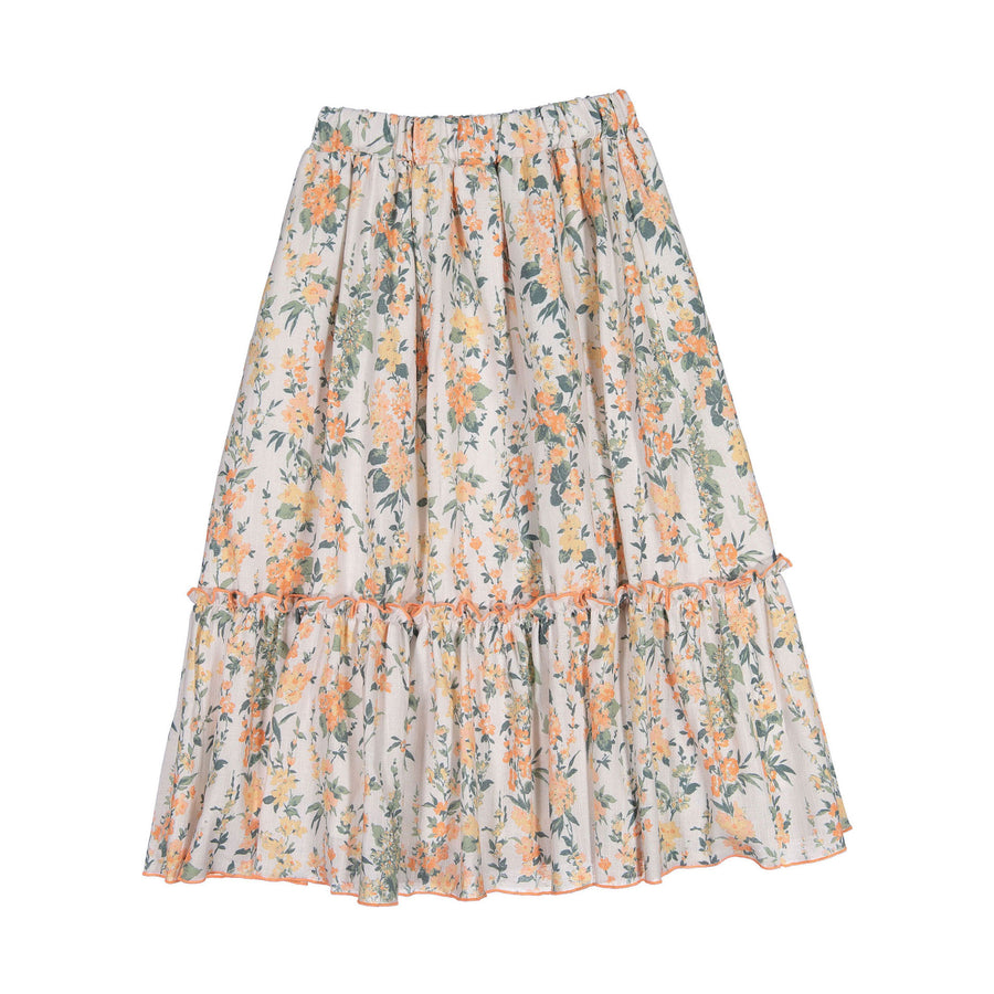 Nueces Coral Flower Happiness Embroidered Skirt