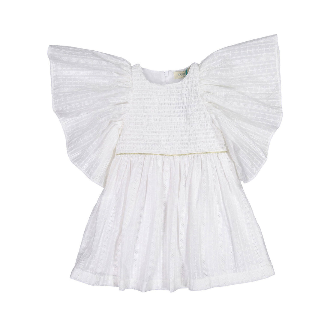 Nueces Embroidered Voile Calm Puff Sleeve Dress
