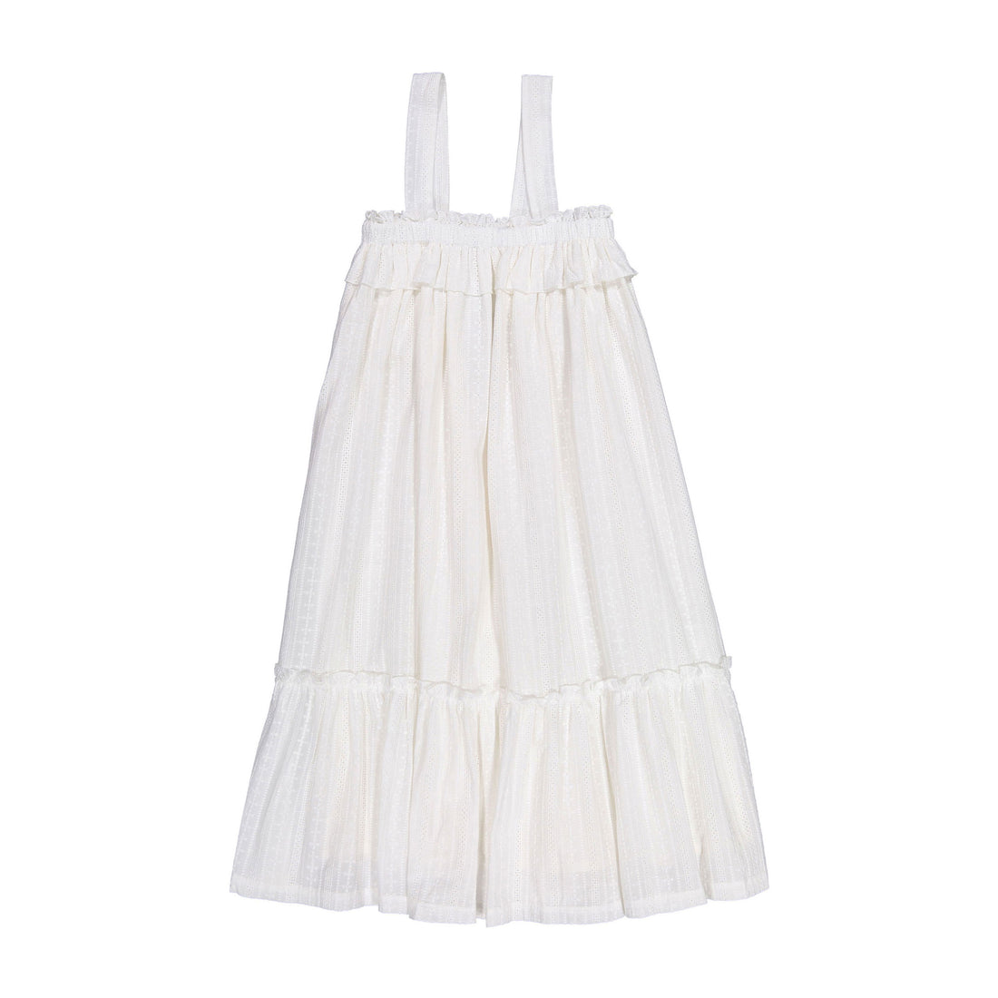 Nueces White Embroidered Voile Joy Midi Dress Ladida Nueces White Embroidered Voile Joy Midi Dress Ladida