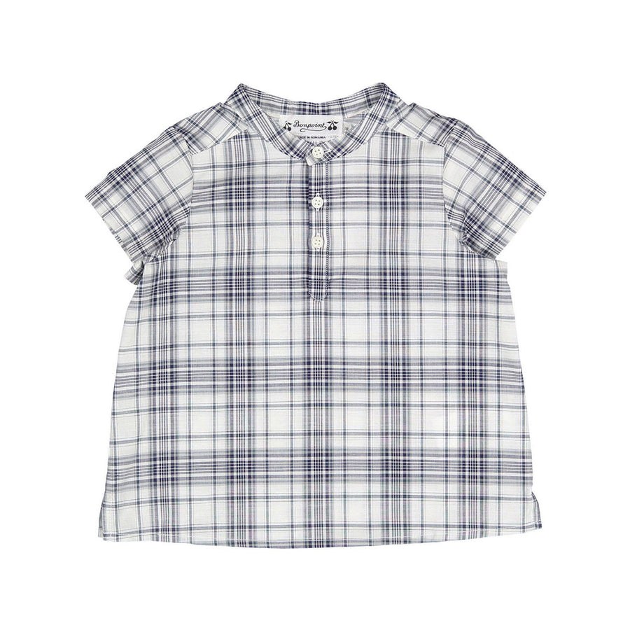 Bonpoint Blue Plaid Cesari Baby Shirt