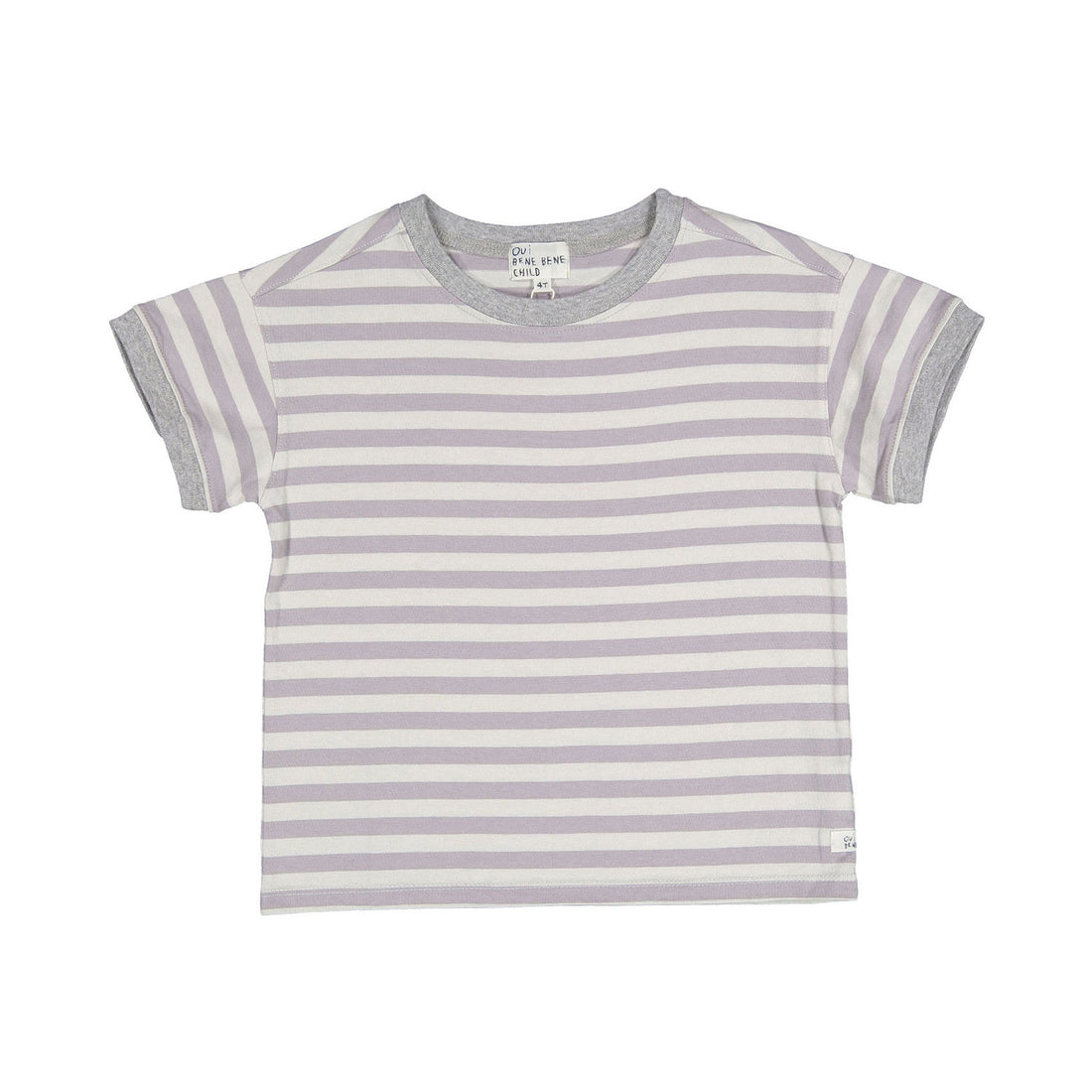 Bene Bene Purple Grey Mellow Half Stripe Tee