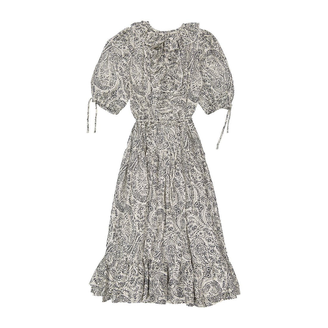 Ava and Lu Cream Printed Tied Dress