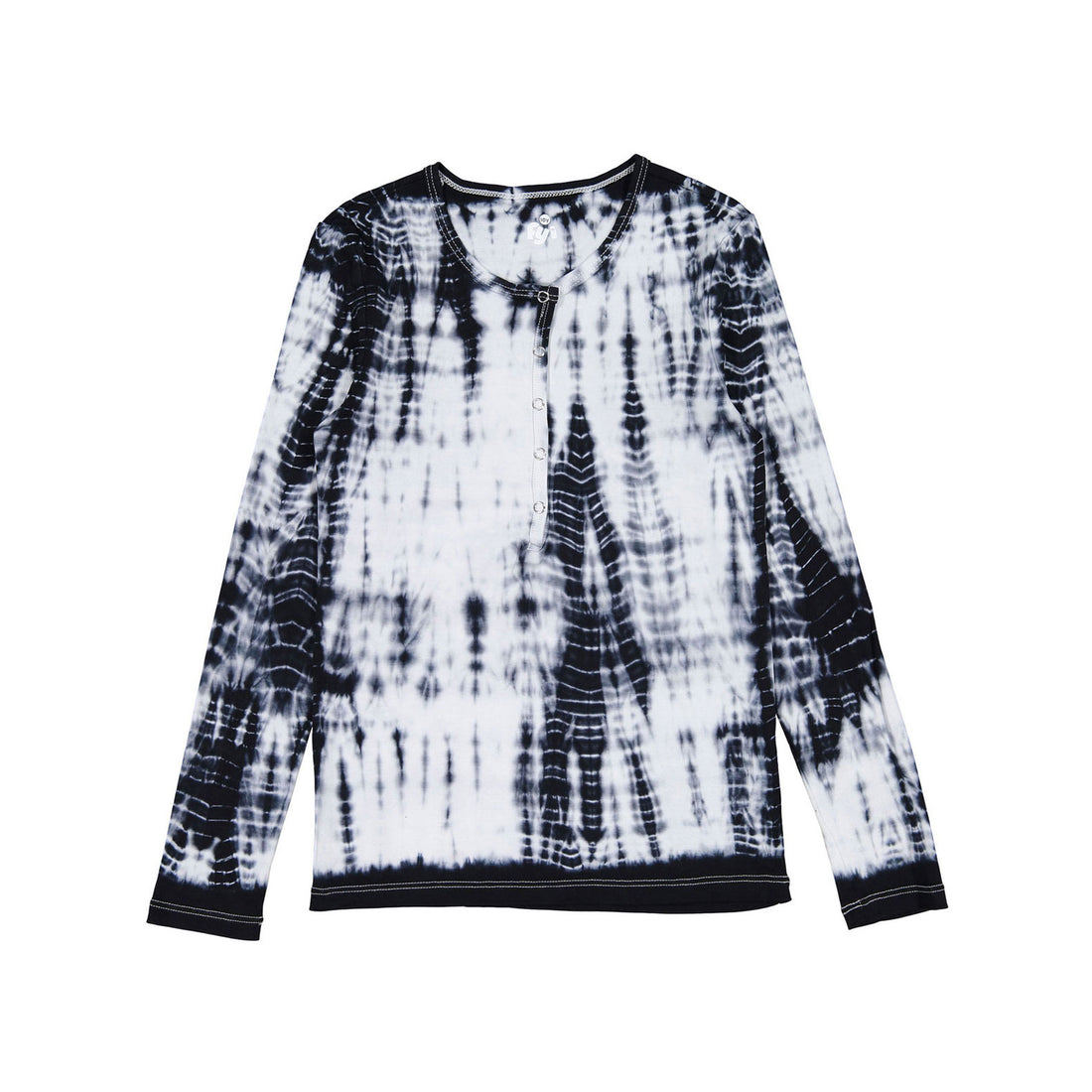 FYI Black/White Tie Dye Henley T-Shirt