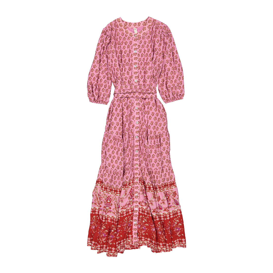 Ava and Lu Hot Pink Floral/Paisley Bottom Dress