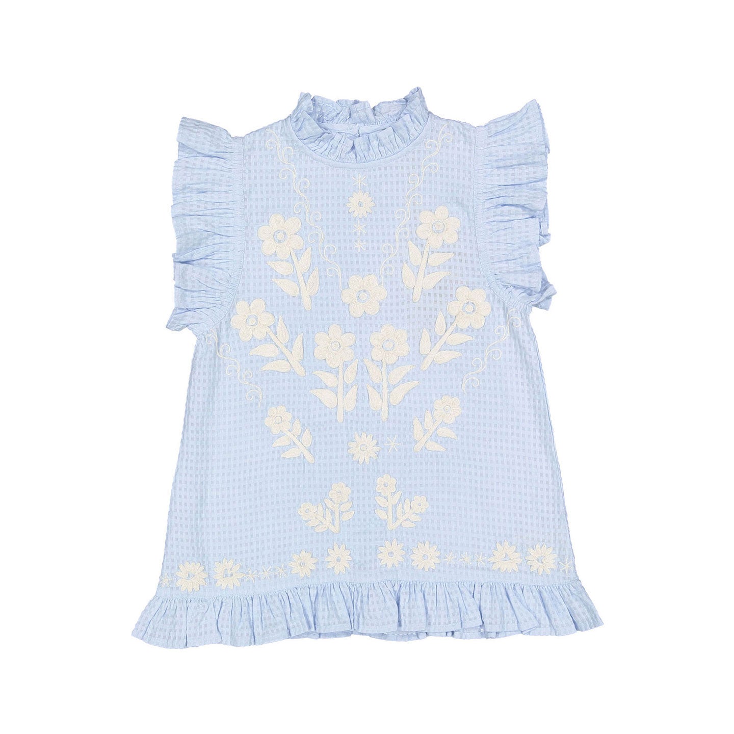 Bonjour Blue Organic Seersucker Flounces Tunique – Ladida