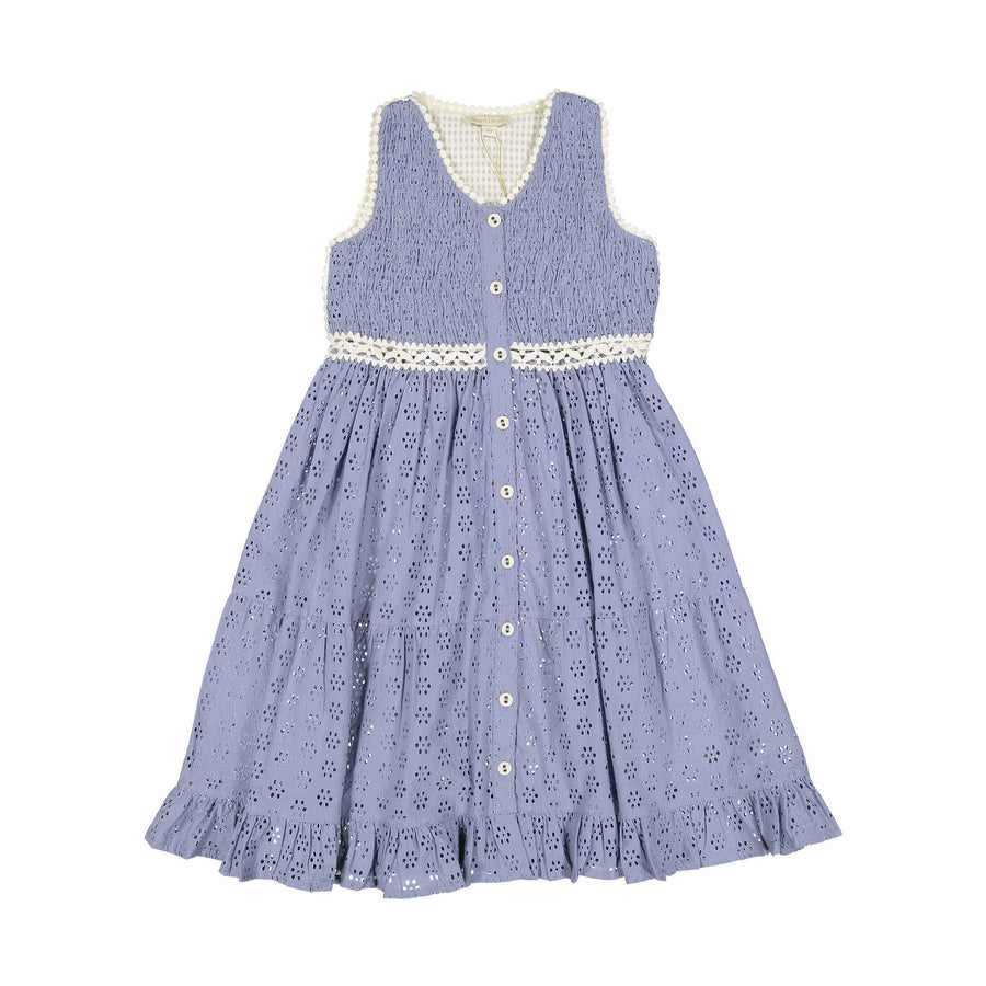 Bonjour Blue Broderie Anglaise Ibiza Dress