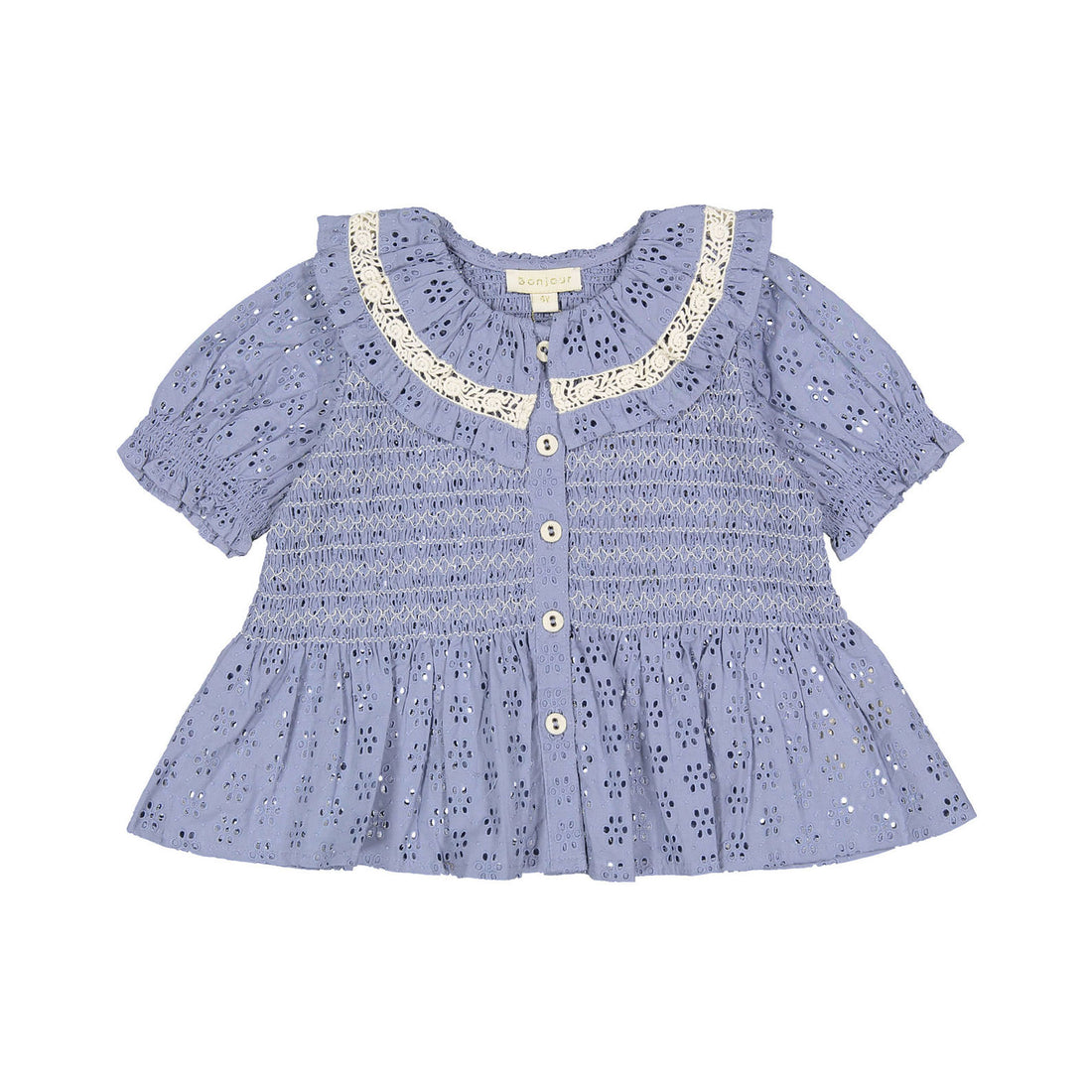 Bonjour Blue Broderie Anglaise Blouse