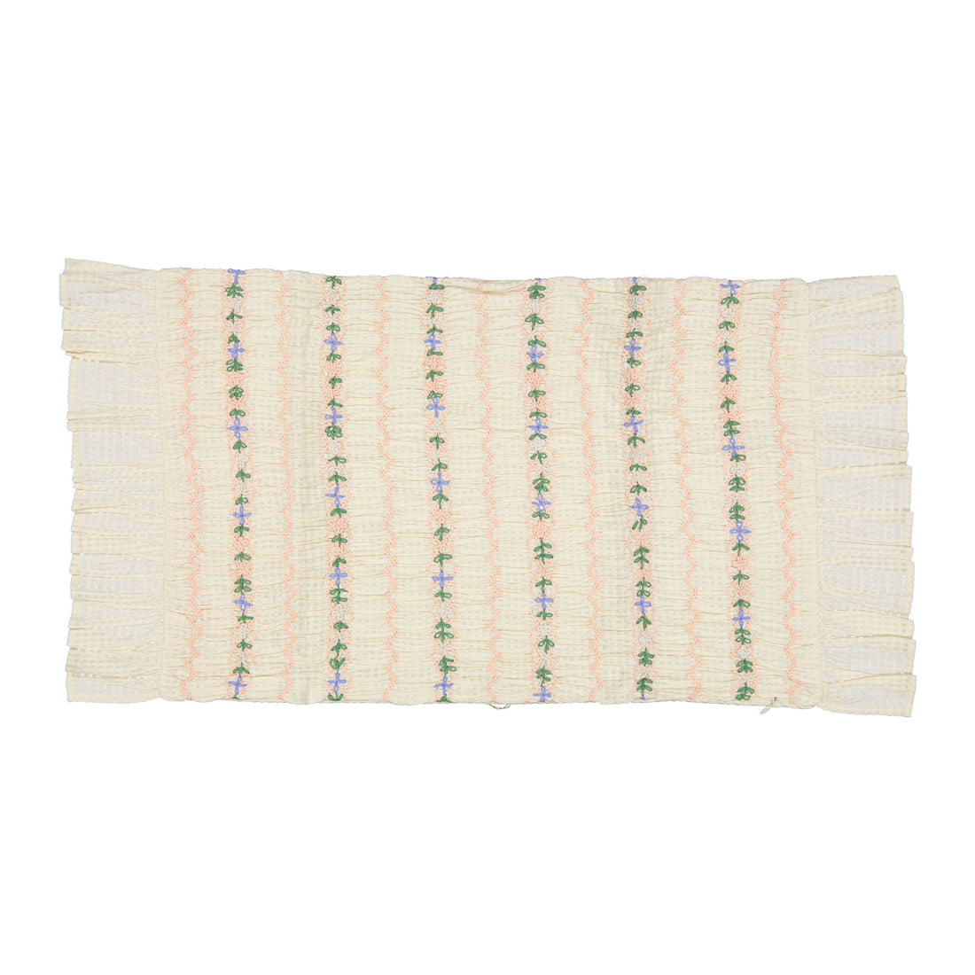Bonjour Natural Organic Cotton Seersucker Voile Handsmocks Cushion Cover