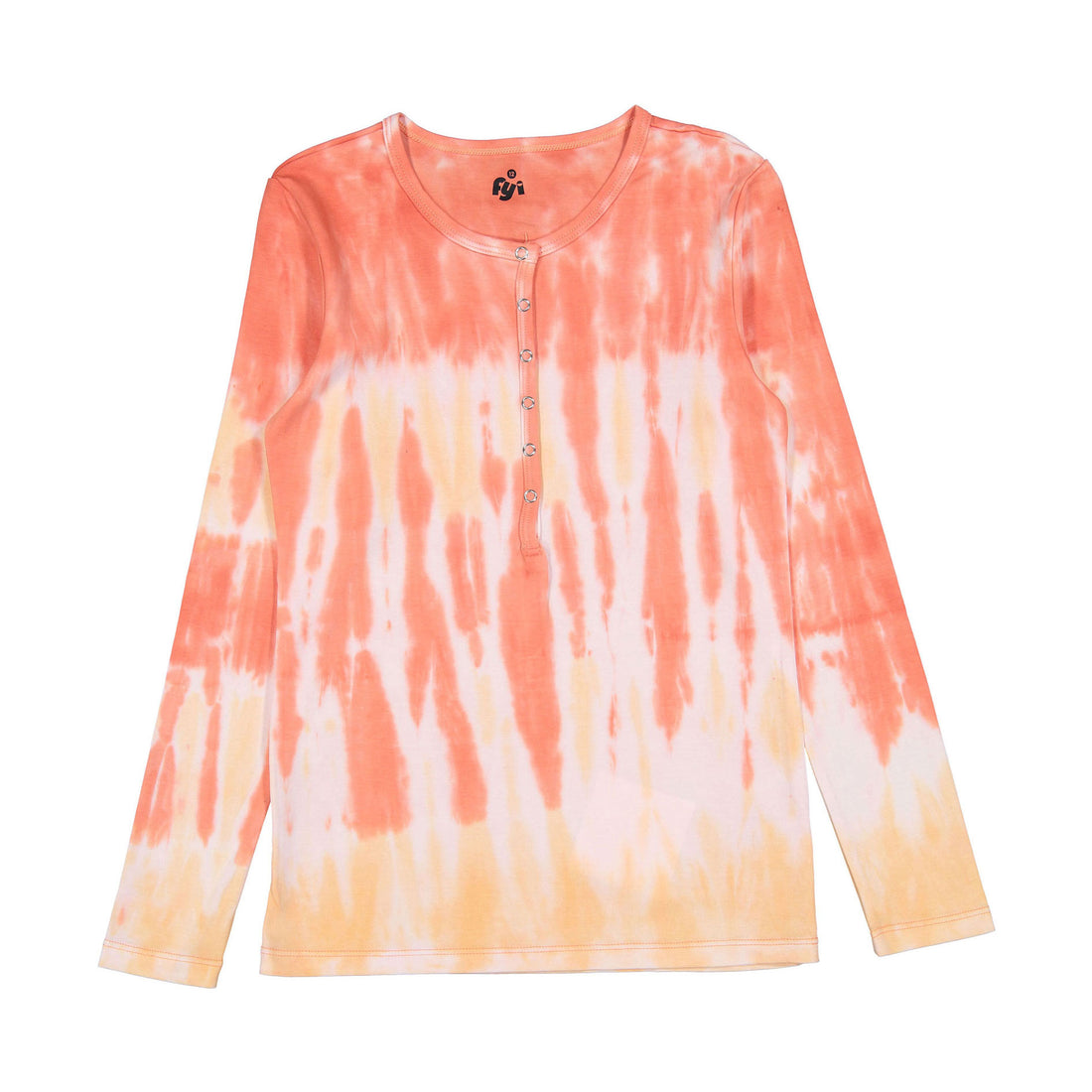 FYI Coral Tie Dye Henley T-Shirt