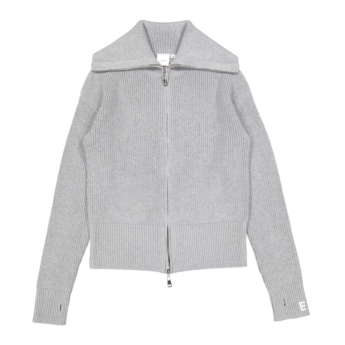 Elements Grey Knit Zip Up Sweater