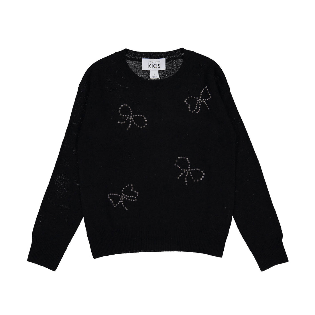 Autumn Cashmere Black Rhinestone Bow Sweater