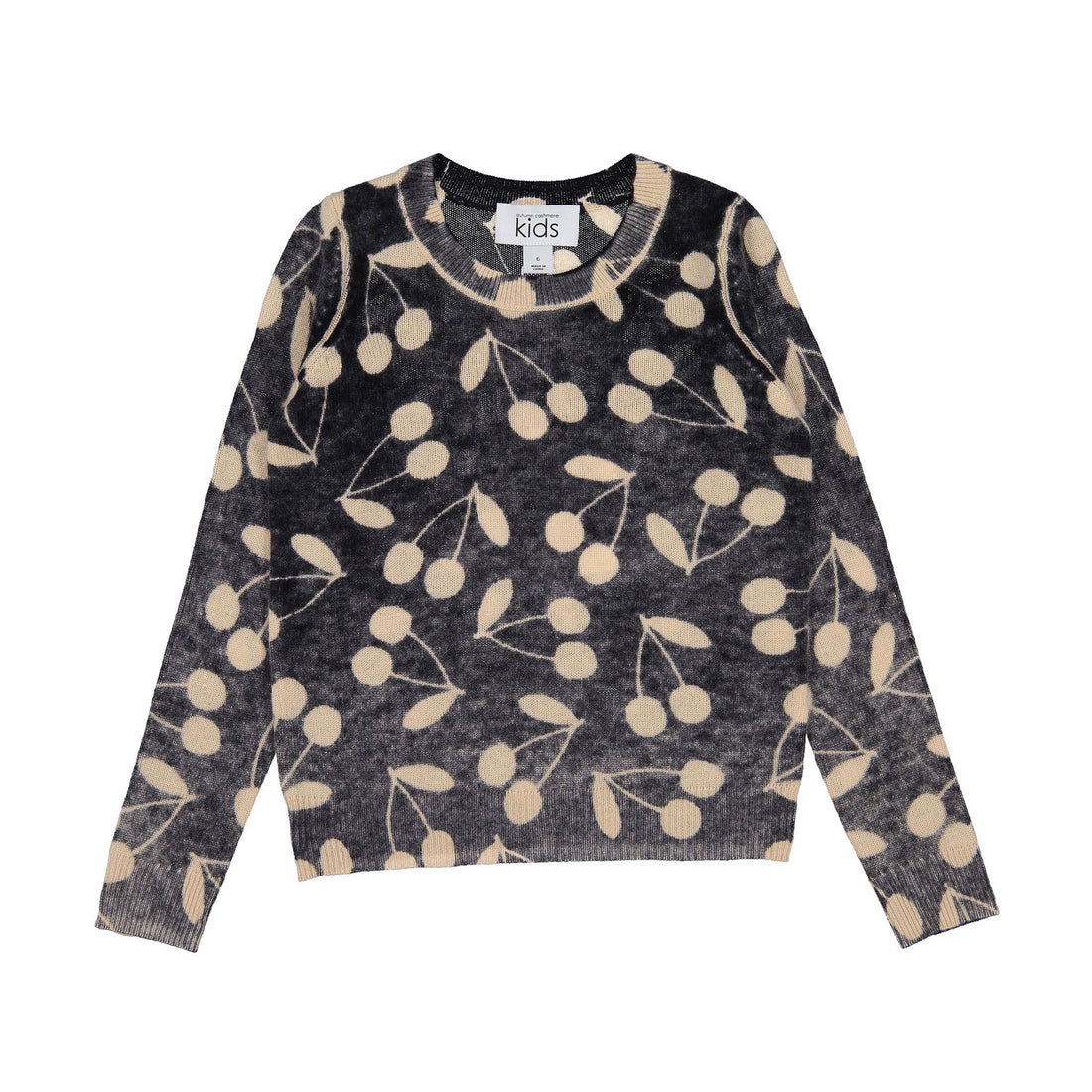 Autumn Cashmere Tan Cherry Print Sweater