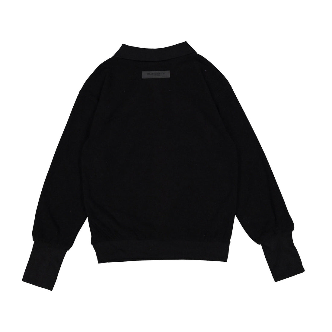 ELEMENTS Jet Black Fuzzy Polo Sweatshirt
