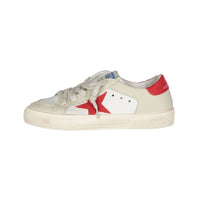 Golden Goose White/Red May Leather And Nabuk Sneaker