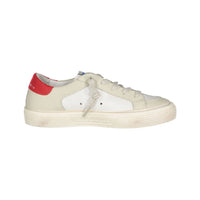 Golden Goose White/Red May Leather And Nabuk Sneaker