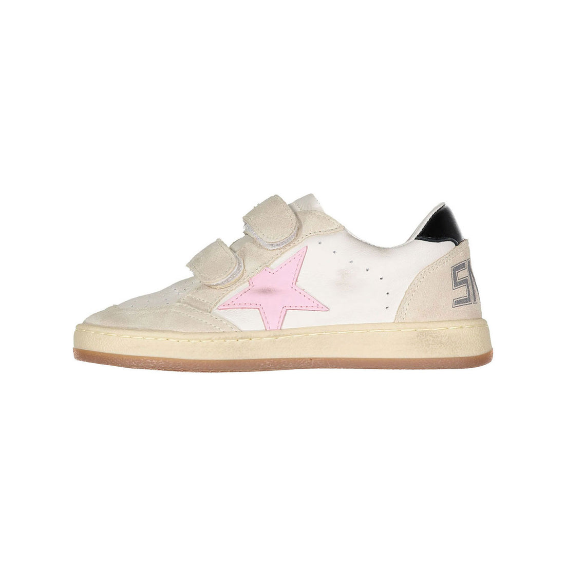 Golden Goose White/Pink/Black Ballstar Nappa Strap Sneaker