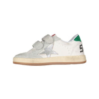 Golden Goose White/Silver/Green Ballstar Strap Sneaker