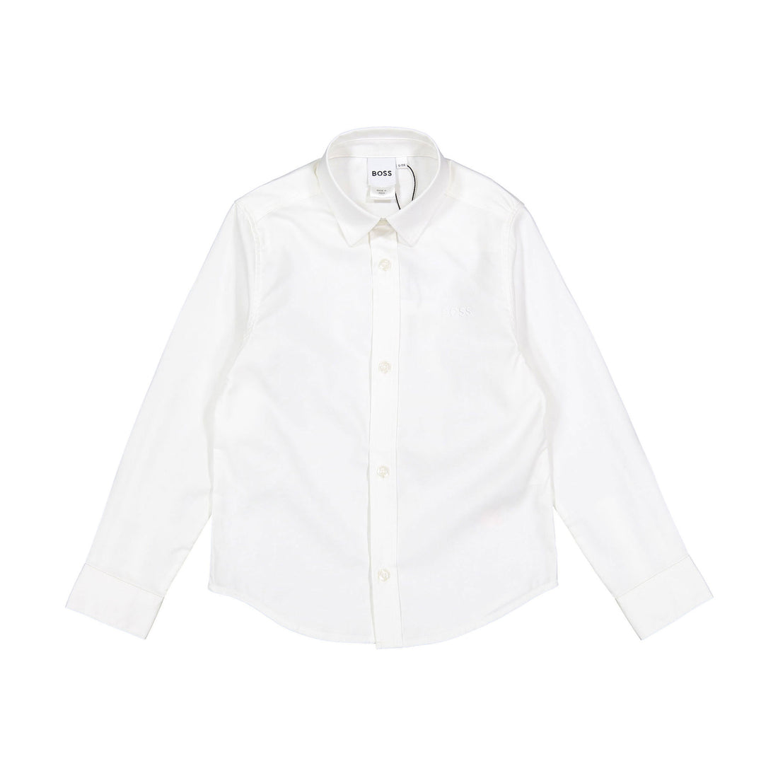 hugo boss white dress shirt Hugo Boss White Mini Me Long Sleeve Shirt – Ladida