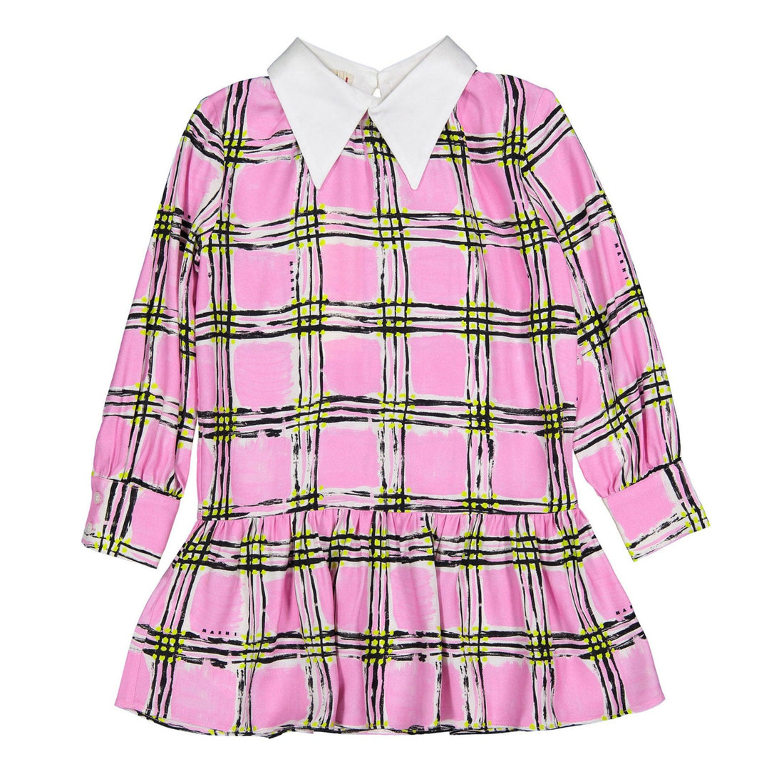 Marni Pink Collar Plaid Dress