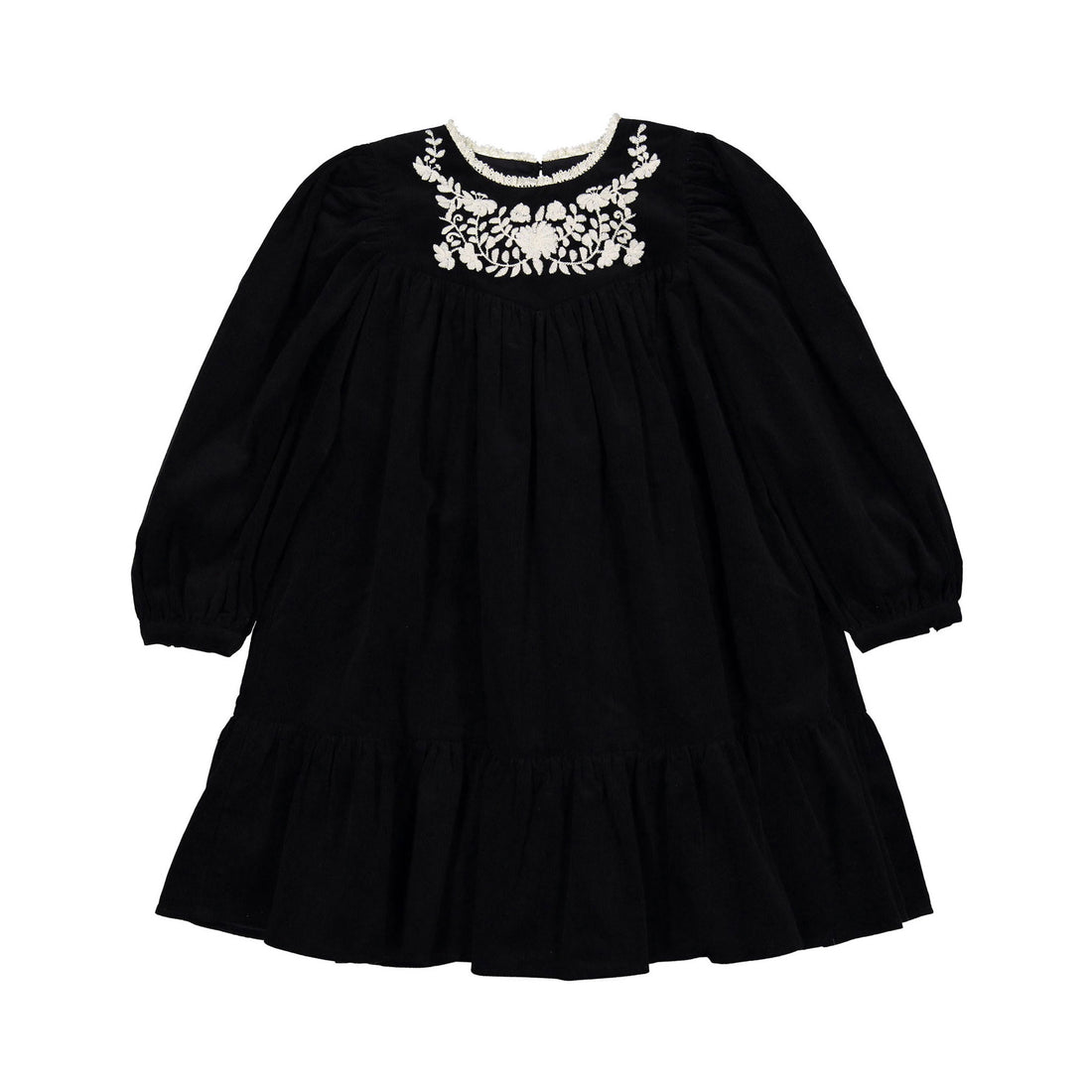 Cera Una Volta Black Corduroy Alida Dress