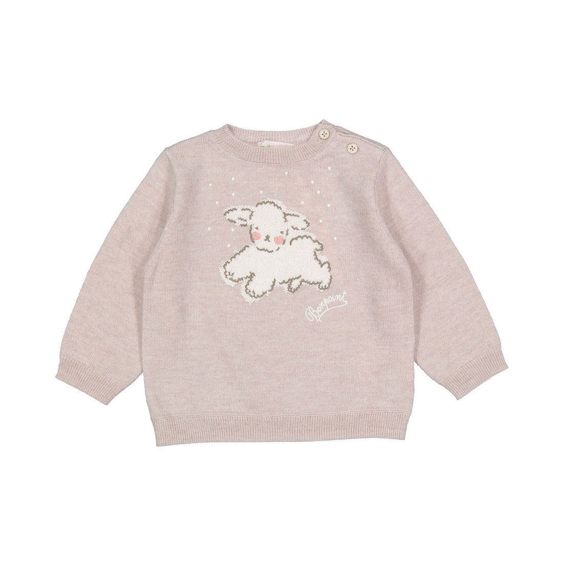 Bonpoint Beige Almire Sheep Baby Sweater